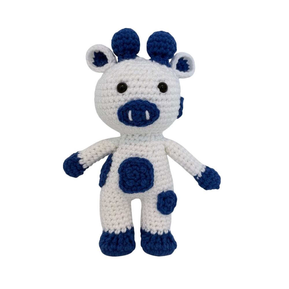 Handmade Crochet Blueberry Cow Plush | Amigurumi Stuffed Animal